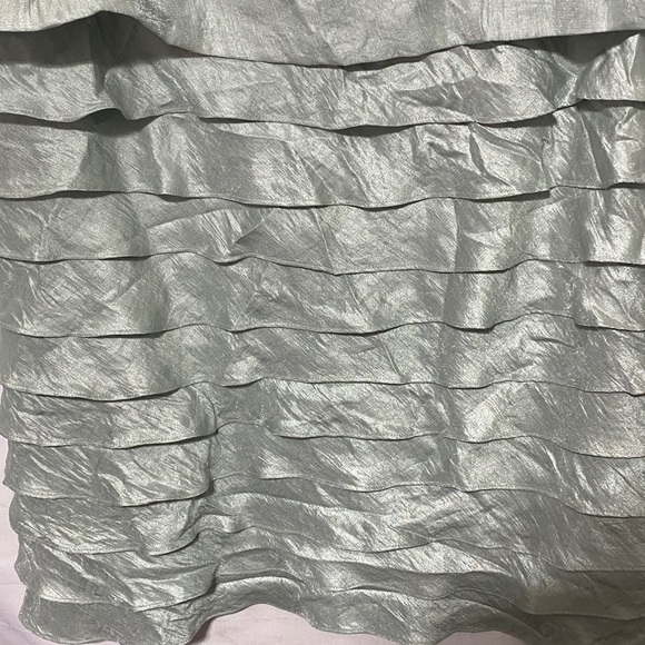 JESSICA HOWARD WO SIZE 20 SOFT SAGE GREEN FAUX WRAP BROOCH ACCENT RUFFLED SKIRT - Picture 6 of 10